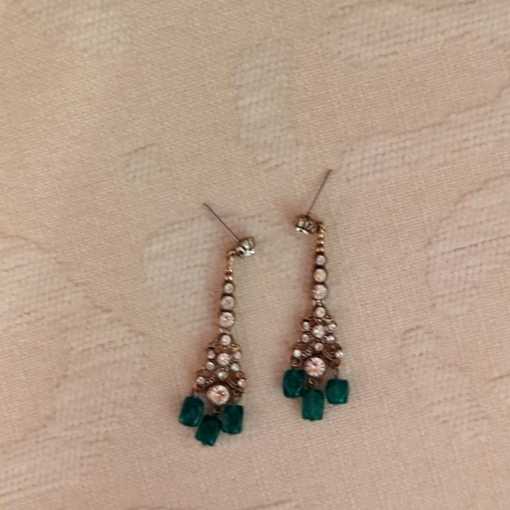 Emerald (faux) Chandelier Earrings